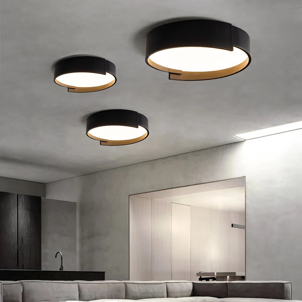 Стельовий світильник з пультом Rando led D-40 см / D-50 см 3000K-6000K Black H-10 см 240319-100003112