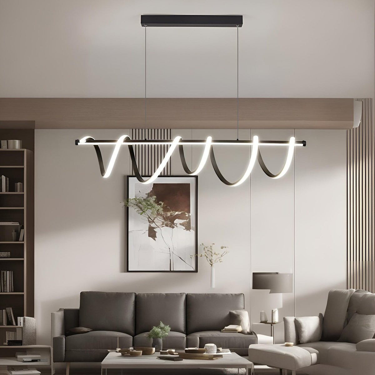 Люстра чорна L-100 cm Led 60W Black Gemo wave spiral 240922-100003747