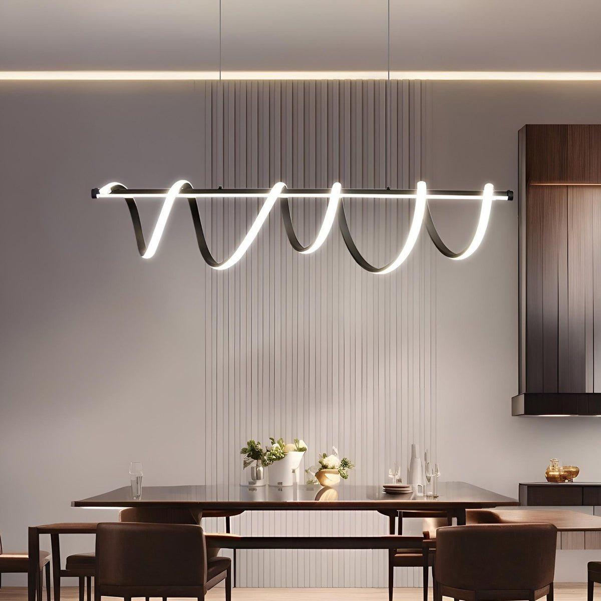 Люстра чорна L-100 cm Led 60W Black Gemo wave spiral 240922-100003747