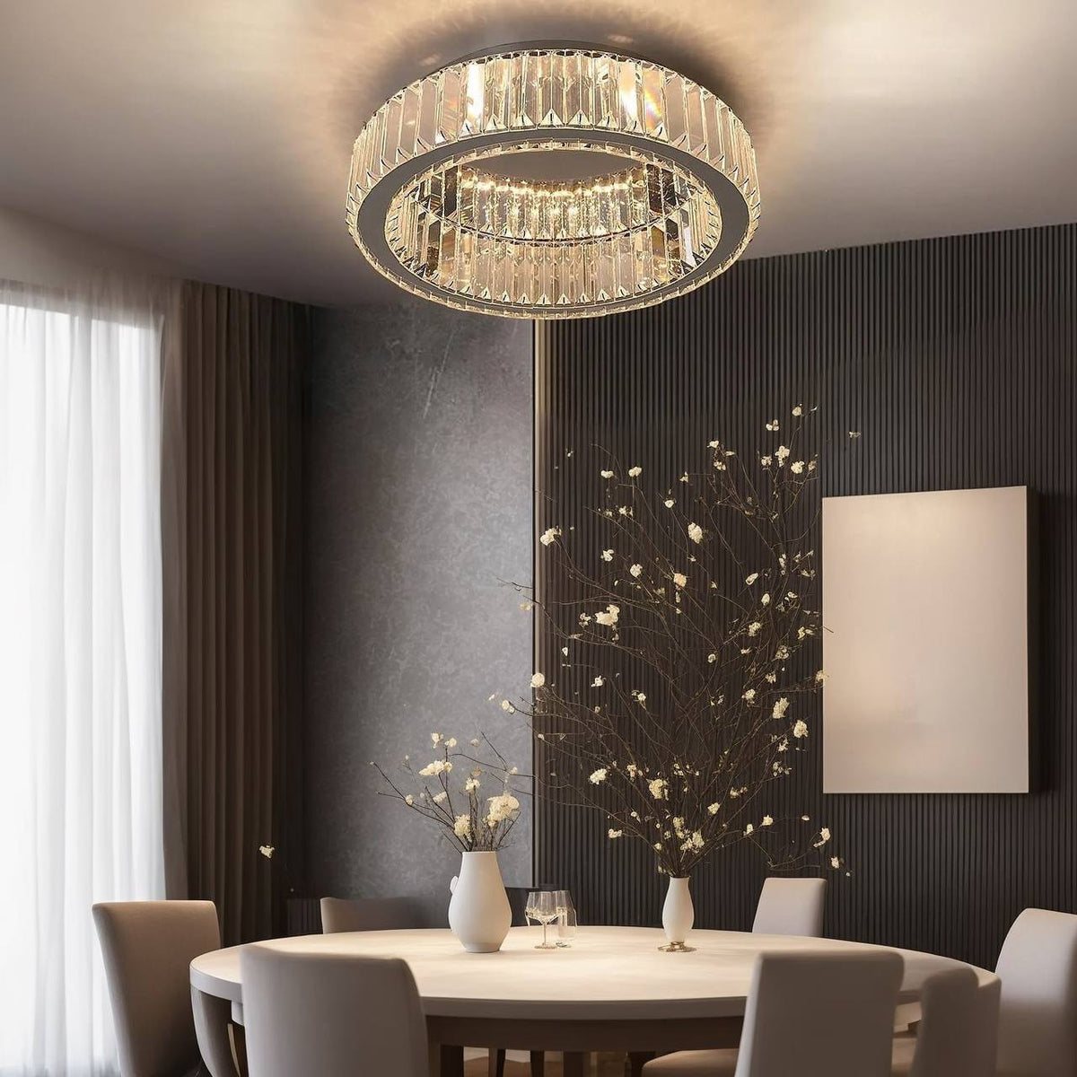 Люстра стельова Crystal Diamond circle gold D-50 cm Led 55W 241035-100003830