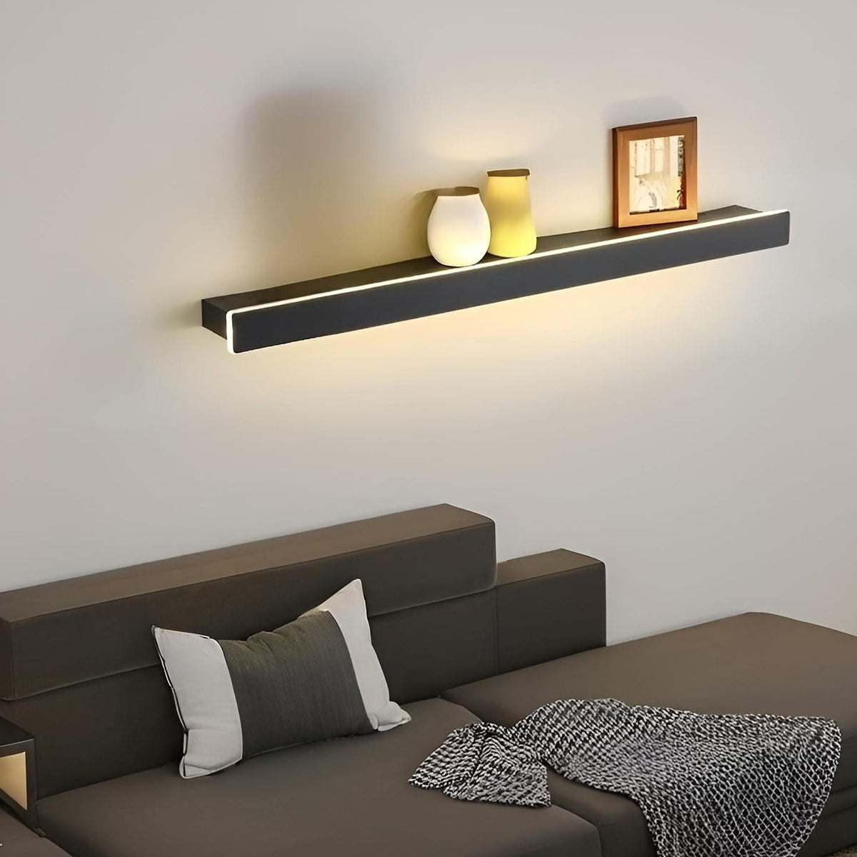 Світильник настінний у вигляді полички Shelf L-80 cm Led 15W Black 241018-100003836