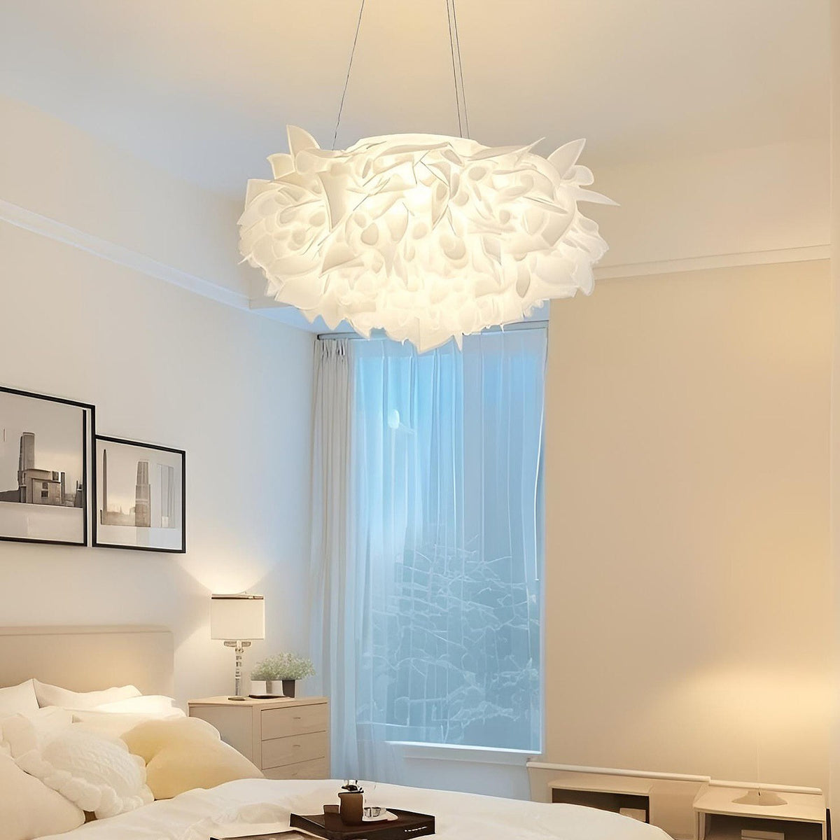 Люстра підвісна біла Квітка D500 Led 26W White Flower tender 241018-100003857