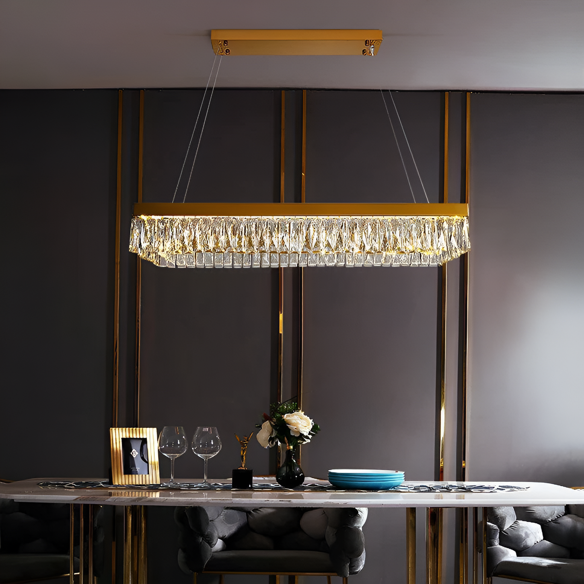 Люстра золота кришталева L-120 cm Led 105W Gold Crystal 250717-100005573