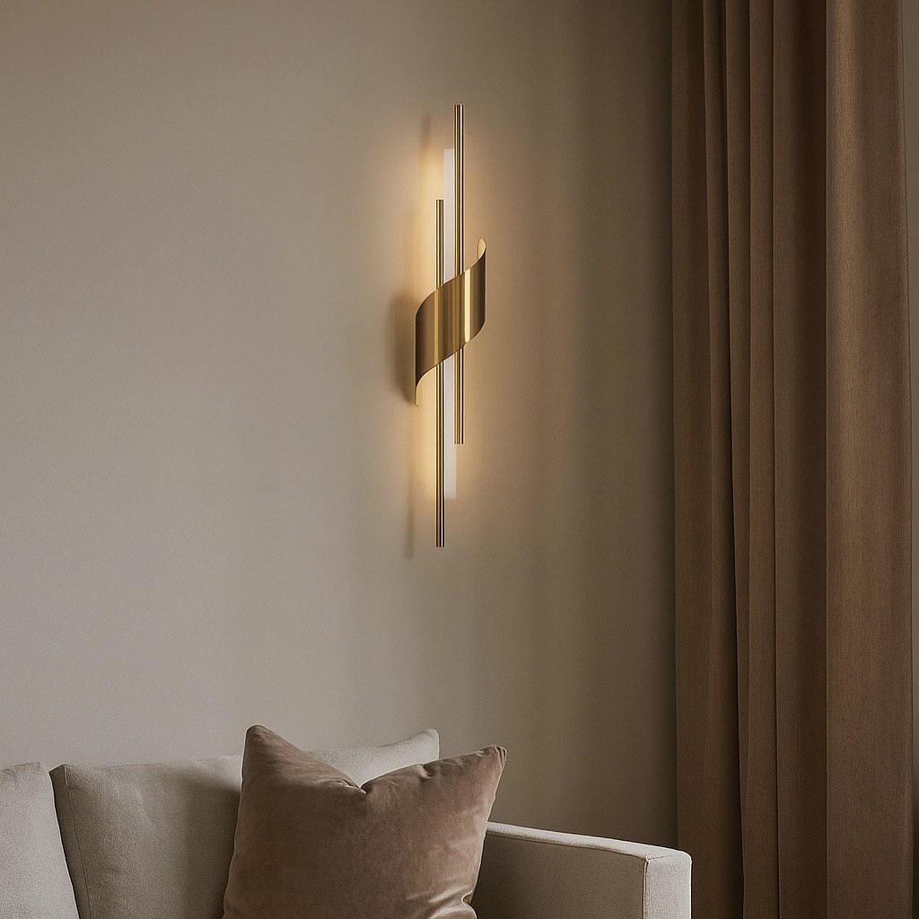 Настінний світильник золотий L-60 cm Led 5W Gold Spiral 251131-100006573