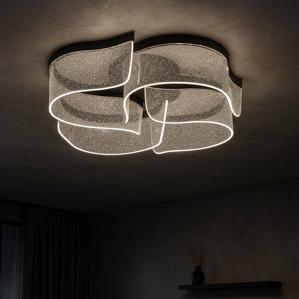 Стельові люстри чорні D-40 cm / D-50 cm Led 3000K-6000K Black Silk Jellyfish 251235-100006808