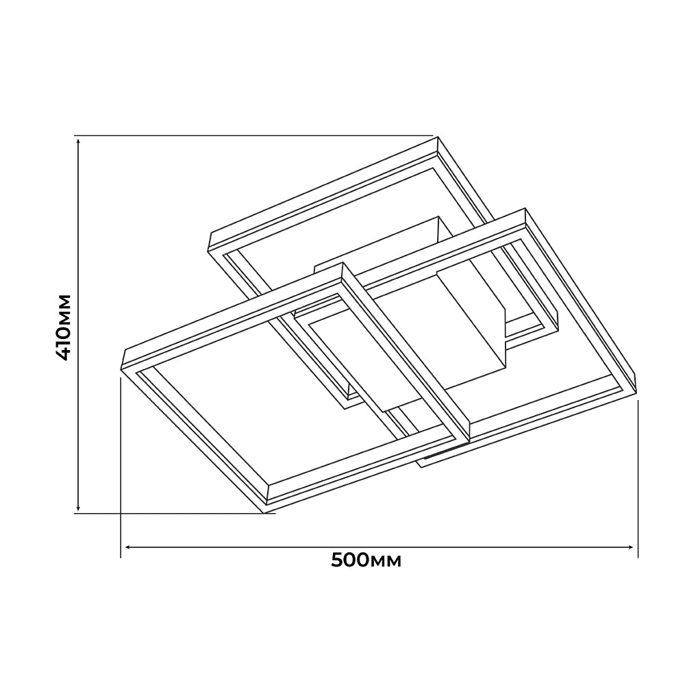 Стельова люстра чорна L-50 cm Led 100W 3000K-6000K Black Square 260260-100007378