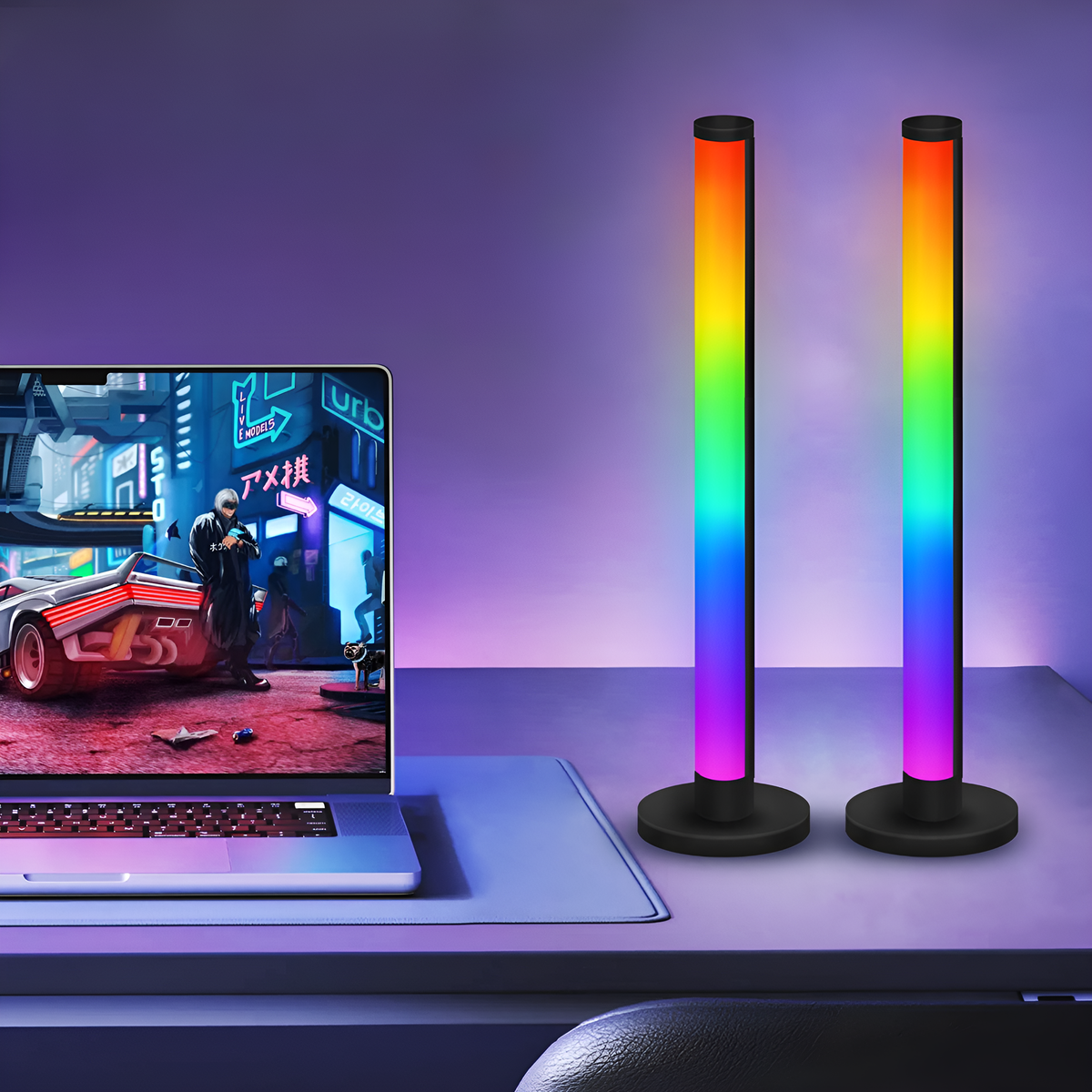 Торшер чорний різнокольоровий Лед Led 5W RGB Black Rainbow 250755-100005441