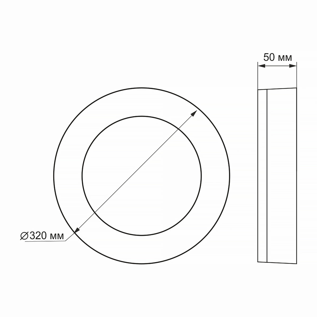Настінно-стельовий світильник білий круглий D-32 cm Led 30W 5000K White Art 260854-100008683