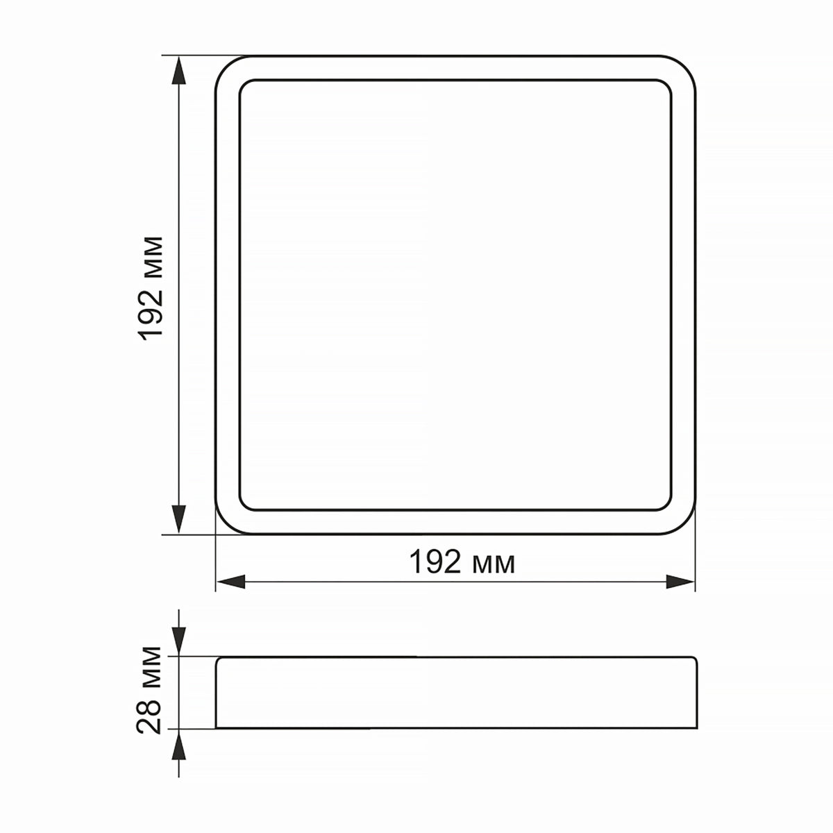 Настінно-стельові світильники чорні квадратні L-19.2 cm / L-26.4 cm Led 5000K Black Downlight 260854-100008680