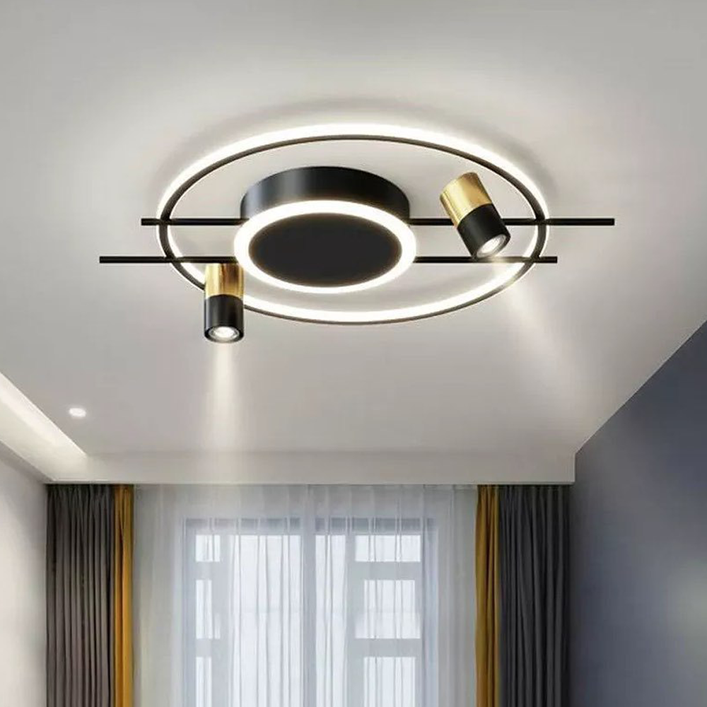 Стельовий світильник з пультом L-60 Black+Gold Ceiling Shine 220418-100000729