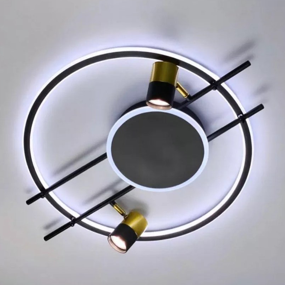 Стельовий світильник з пультом L-60 Black+Gold Ceiling Shine 220418-100000729