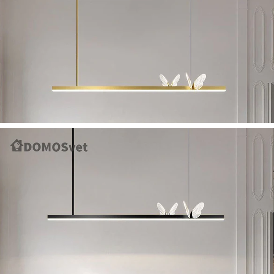 Люстра видовжена 4000К L-100 см Gold/Black Butterfly&Glowing Wings 210918-100000368