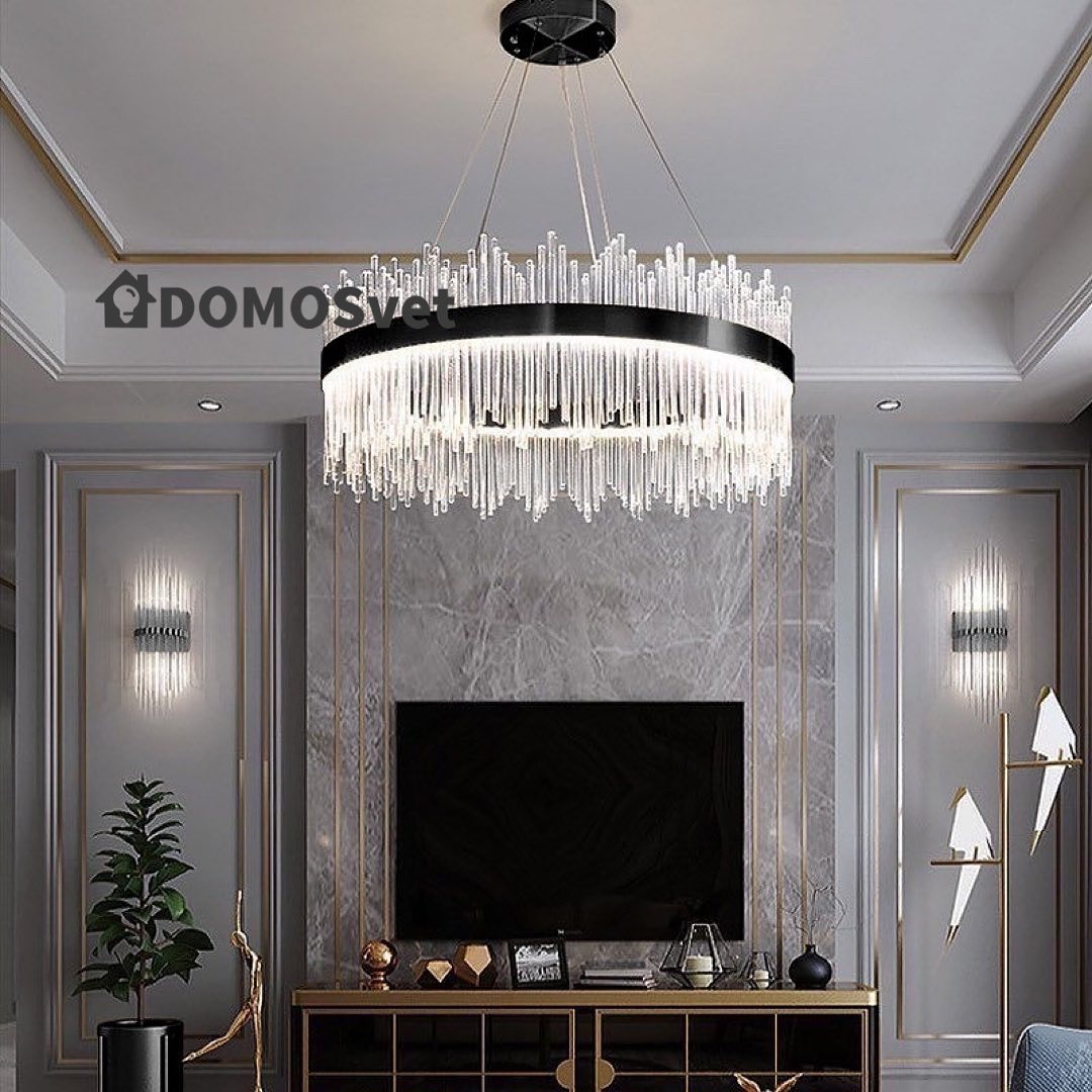 Люстри підвісні D-50 / D-60 / D-80 / D-100 cm Led 3000K-6000К Black Curzon lamp 230318-100001470