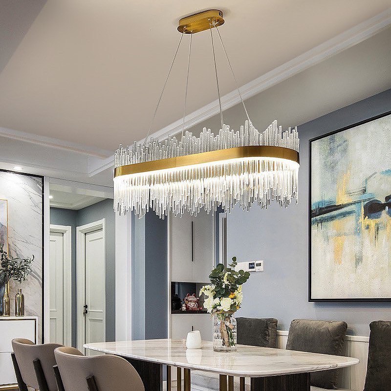 Підвісні люстри золоті Led 3000K 4500K 6000К Gold L-80 cm / L-100 cm Gold Curzon lamp 230318-100001456