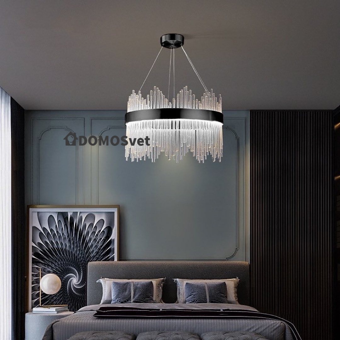 Люстри підвісні D-50 / D-60 / D-80 / D-100 cm Led 3000K-6000К Black Curzon lamp 230318-100001470