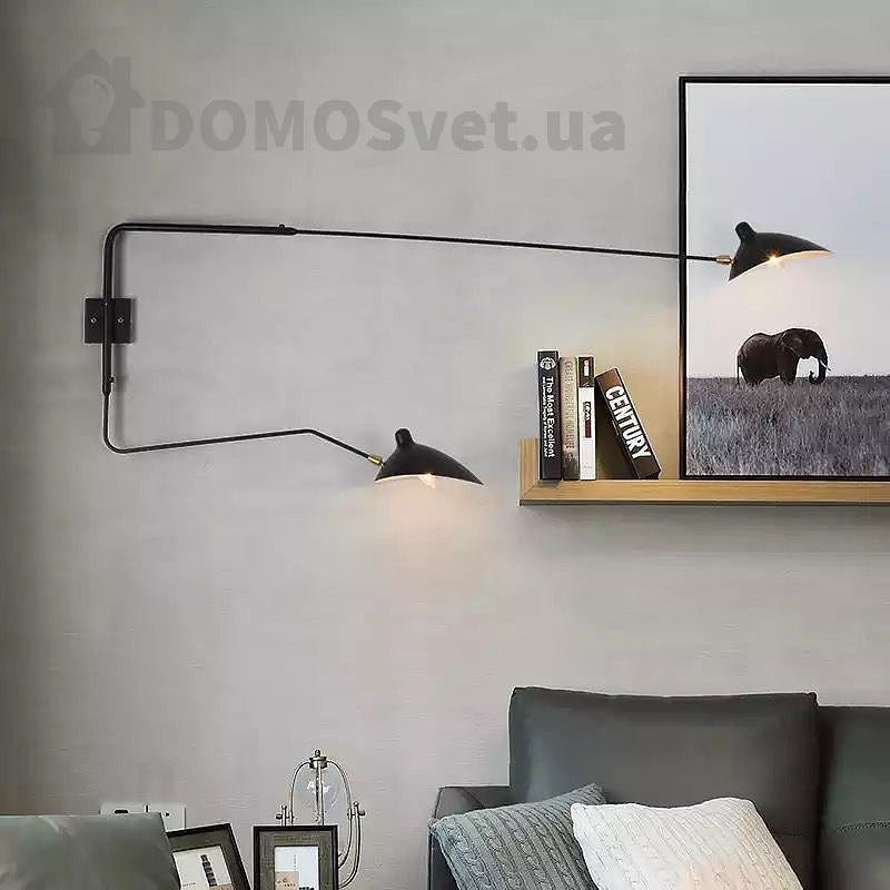 Настінний світильник Two arm L175 2xE14 Black 230301-100001506