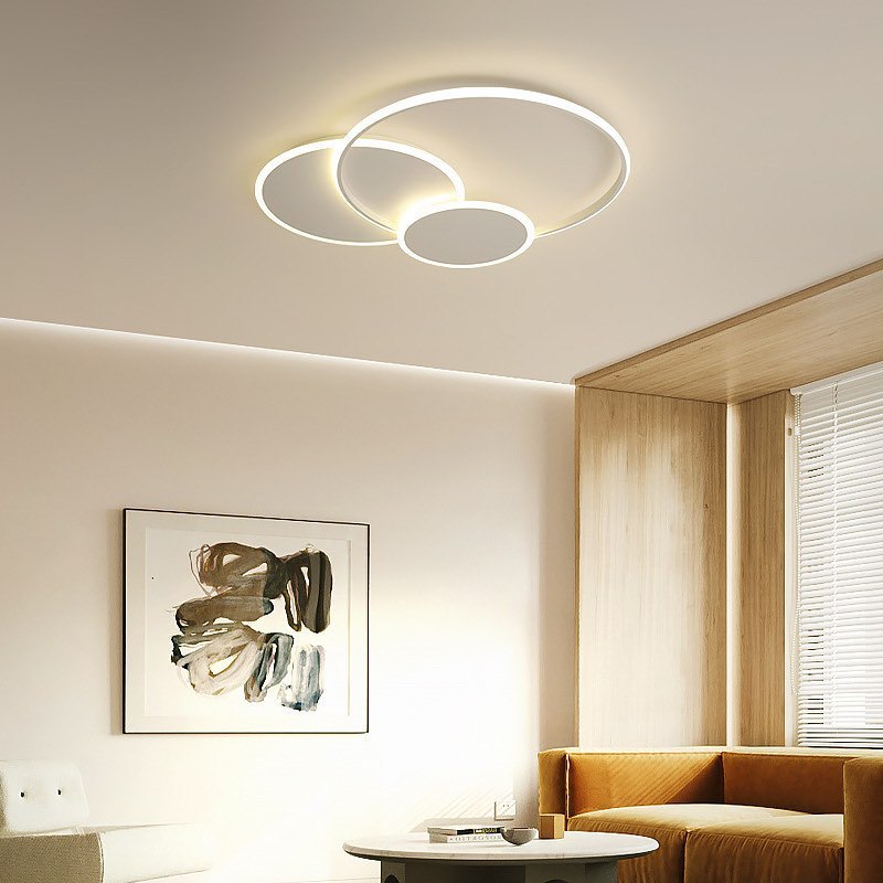 Стельовий світлодіодний світильник з пультом Trio-rings model D-550 Led 80W White 230260-100001418