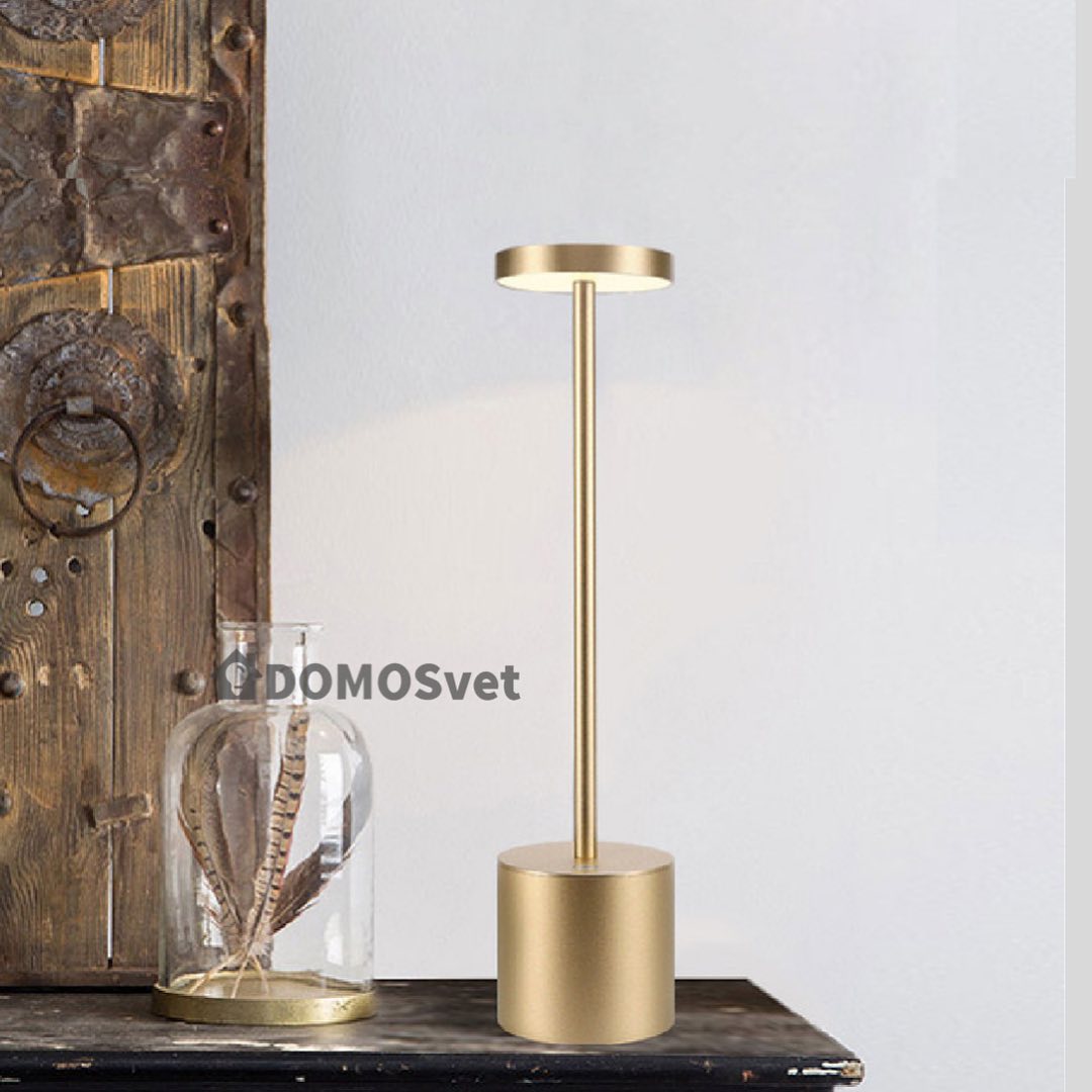 Дизайнерська настільна автономна лампа 3 режими Hermes H-35 Gold 230128-100001349