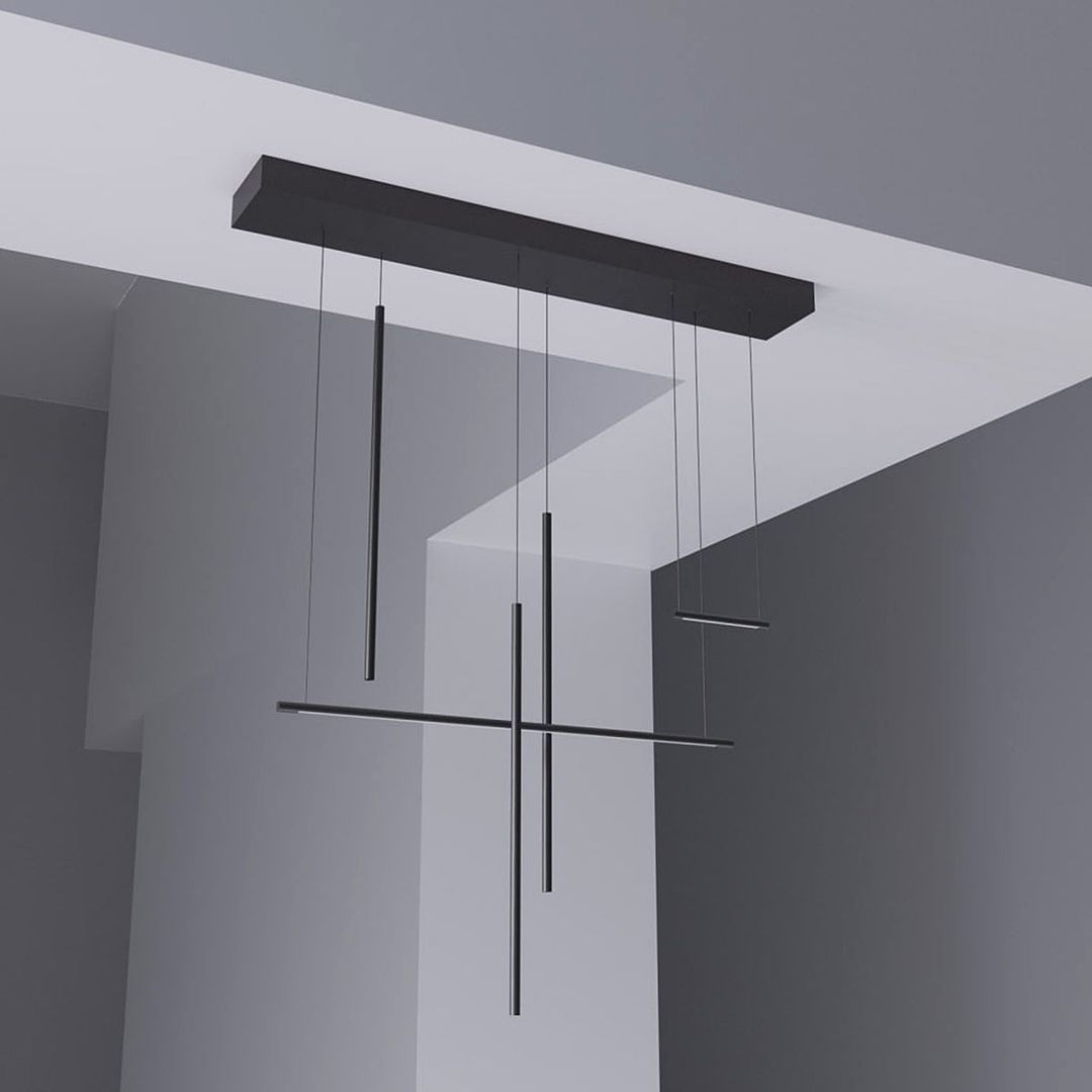 Люстра чорна підвісна L-110 cm W-15 cm Led 35W 4000K Black Apex lamp 230326-100001472