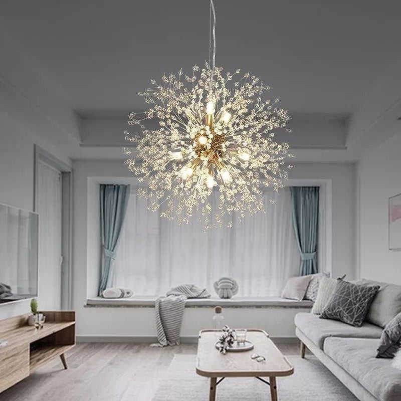 Люстра підвісна декоративна з намистинами Dandelion D-40cm / D-55cm G9 Gold 210718-100000076