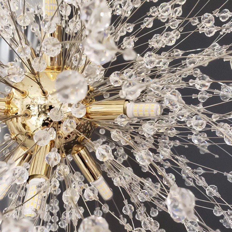 Люстра підвісна декоративна з намистинами Dandelion D-40cm / D-55cm G9 Gold 210718-100000076