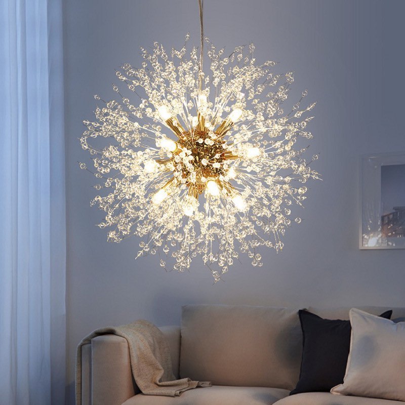 Люстра підвісна декоративна з намистинами Dandelion D-40cm / D-55cm G9 Gold 210718-100000076