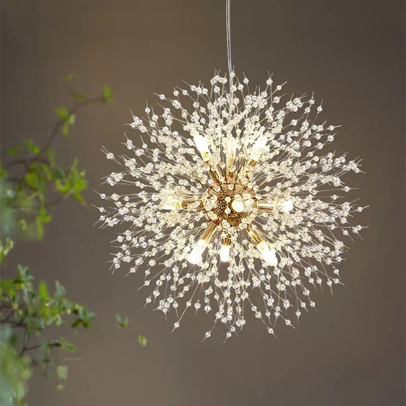 Люстра підвісна декоративна з намистинами Dandelion D-40cm / D-55cm G9 Gold 210718-100000076