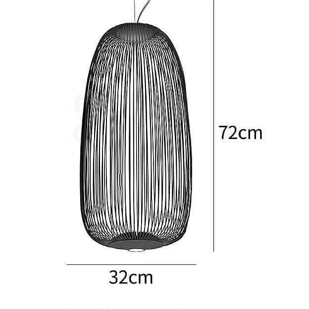 Видовжена просторна люстра для стелі вище 2,7 м White / Black 210817-100000222