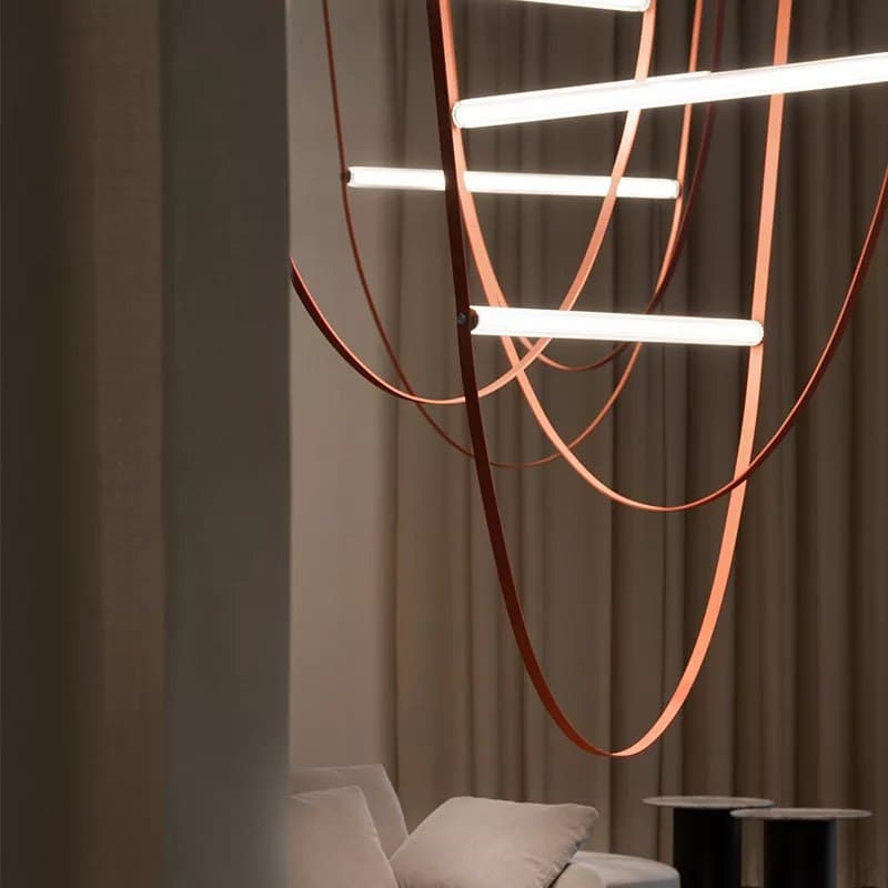 Підвіс коричневий H-120 cm / 150-cm Led Exclusive Brown Leather 211122-100000533