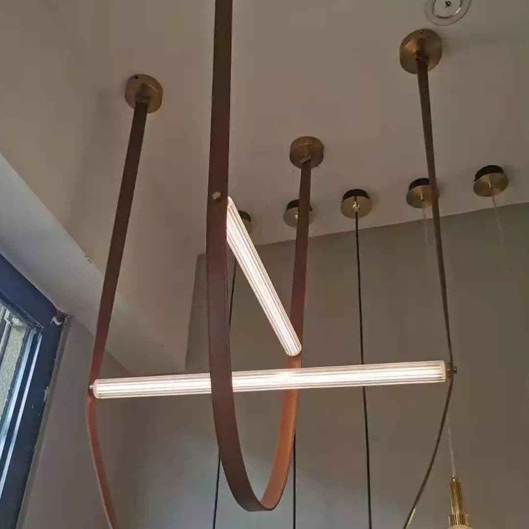 Підвіс коричневий H-120 cm / 150-cm Led Exclusive Brown Leather 211122-100000533