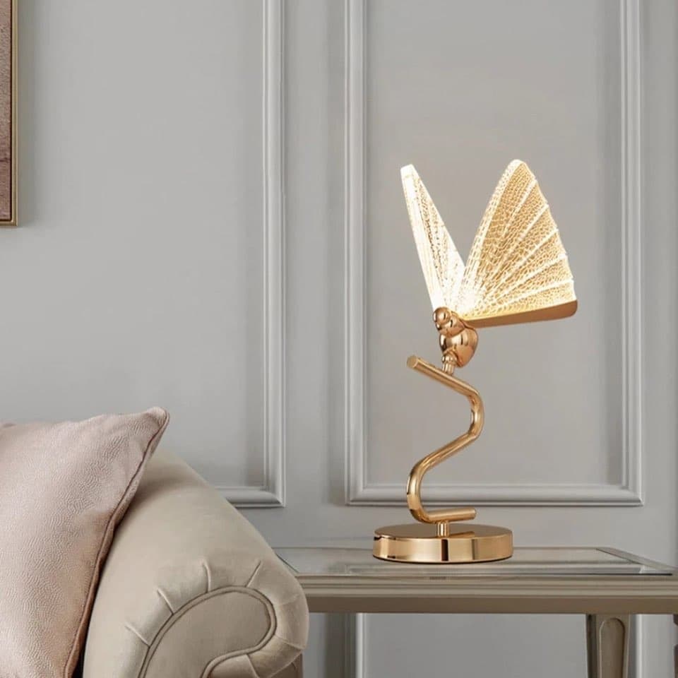 Настільна лампа H-41 cm W-17 cm Gloss Butterfly Gold 211222-100000551