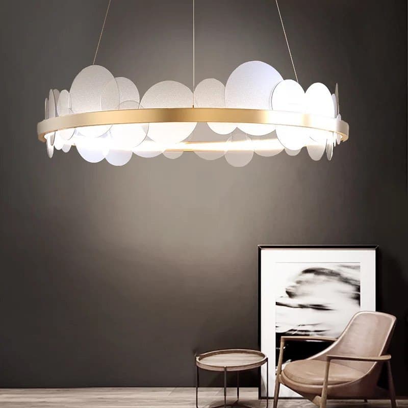Люстри золоті підвісні золоті Ніжність D-60 cm / D-80 cm White+Gold Golden Cloud 211218-100000577