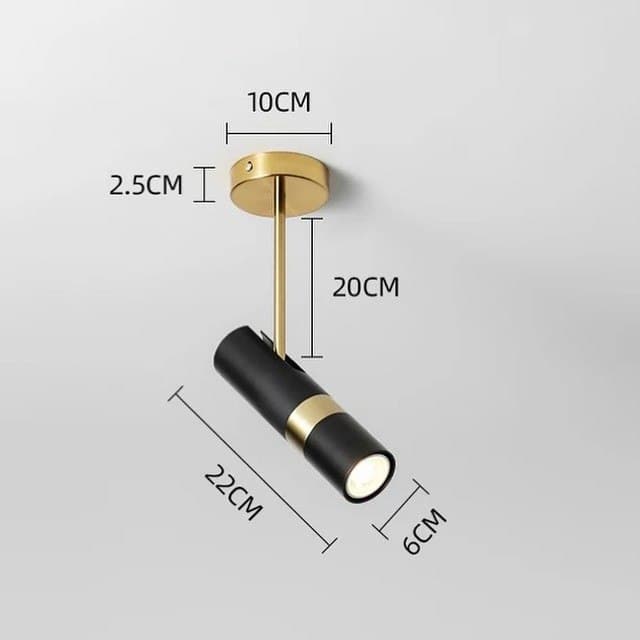 Спот чорний з золотом GU10 Black+Gold Tube Spoon 220119-100000623
