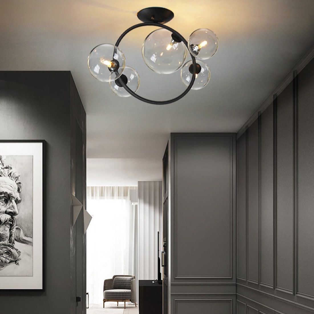 Люстра IONA Ceiling Bubbles 3+2 Gold / Black 220518-100000768