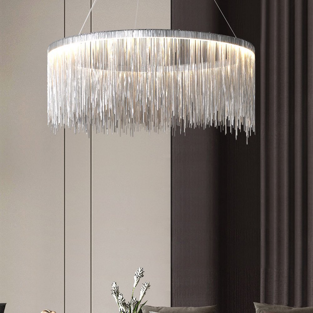 Люстра Ланцюжок 3000K/4000К/6000K D-40 / D-50 / D-60 / D-80 cm Silver Chains 210718-100000041