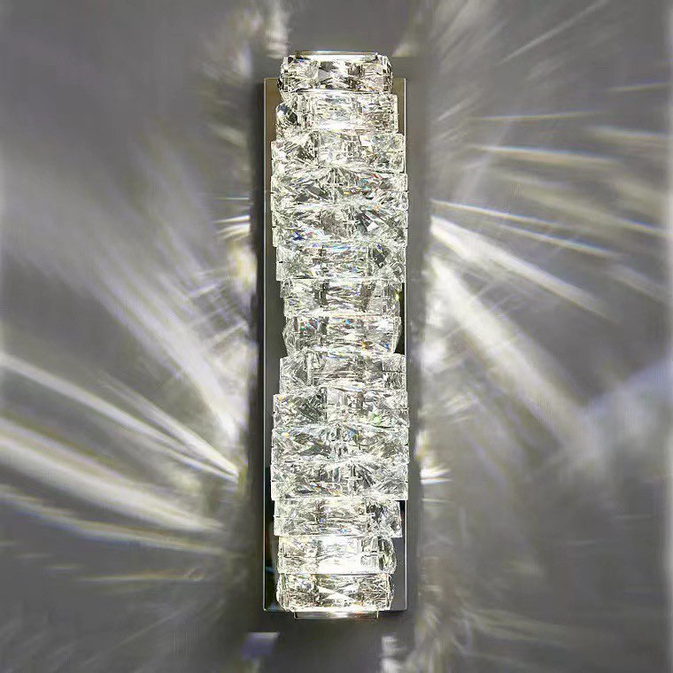 Бра настінні срібні H-29 cm / H-45.5 cm Led Crystal Diamond Shine Silver 230135-100001310