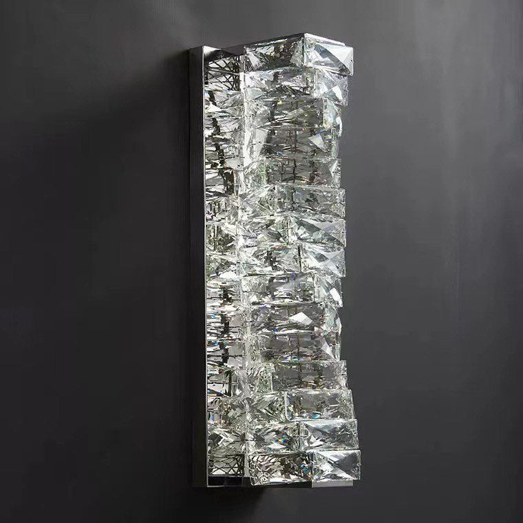 Бра настінні срібні H-29 cm / H-45.5 cm Led Crystal Diamond Shine Silver 230135-100001310