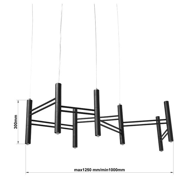 Люстра Зодіак Tube chandelier 7*G9 / 17*G9 Black 230863-100002406