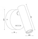Настінний світильник білий з вимикачем D-7.7 cm Led 3W 3000K White Circle 260528-100007990