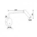 Настінний світильник білий з вимикачем L-24 cm Led 3W 3000K White Fiona 260528-100007986