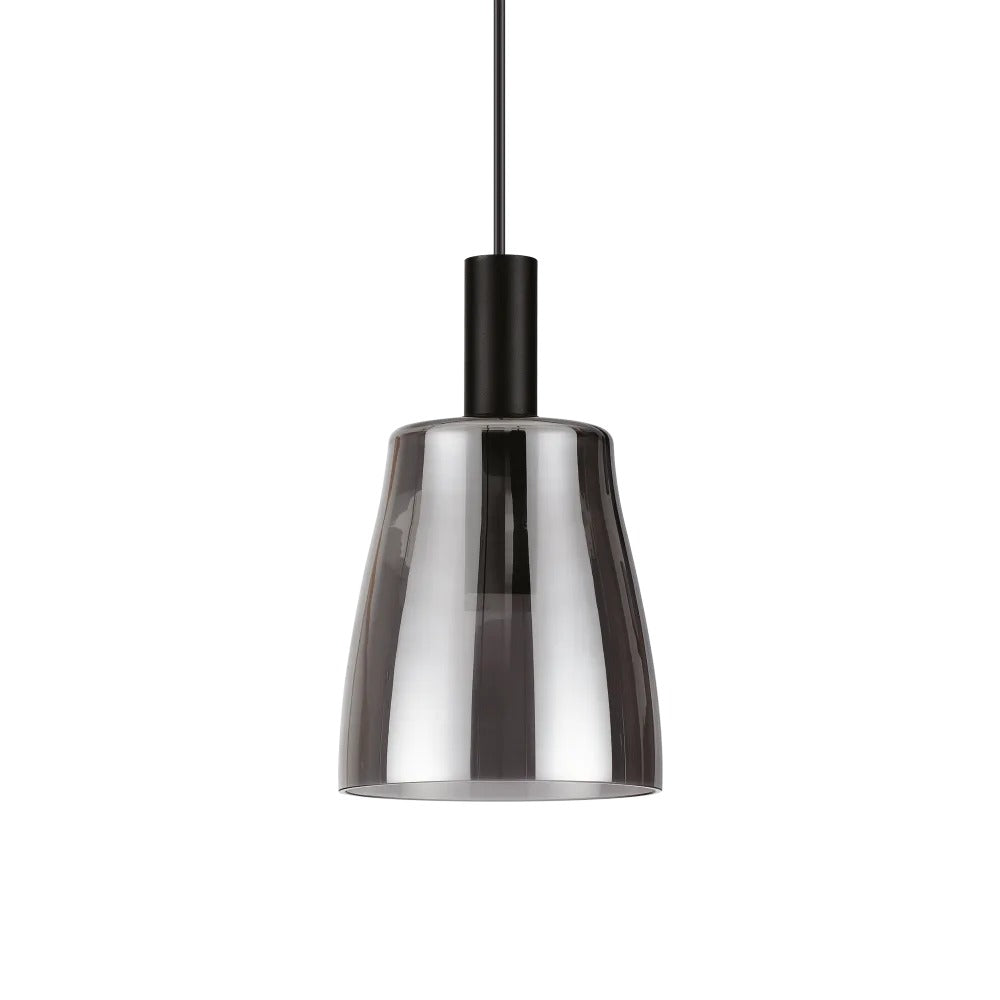 Світильник підвісний чорний з димчастим плафоном D-14,5 cm Black+Grey Dome 240922-100003639