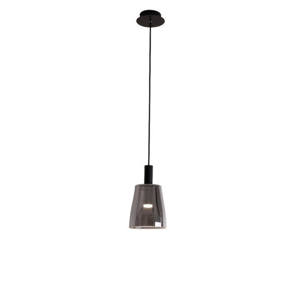 Світильник підвісний чорний з димчастим плафоном D-14,5 cm Black+Grey Dome 240922-100003639