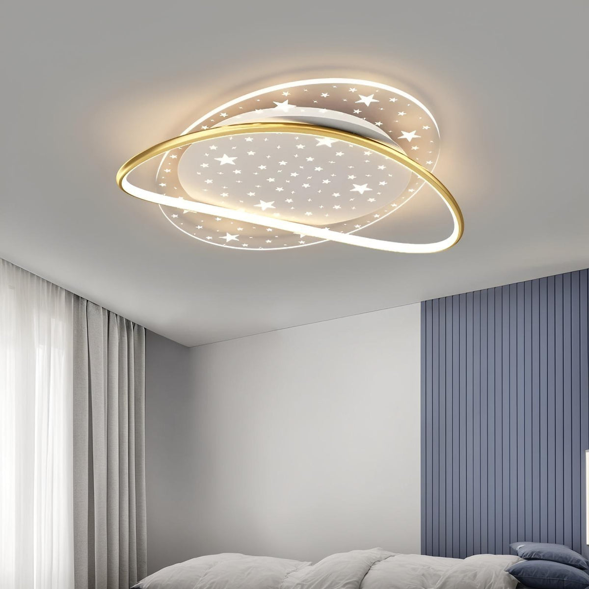 Стельовий світильник із зірками Sun system Stars D-55 см 60W 3000K-4500K-6000K IP20 Gold + White 240776-100003490