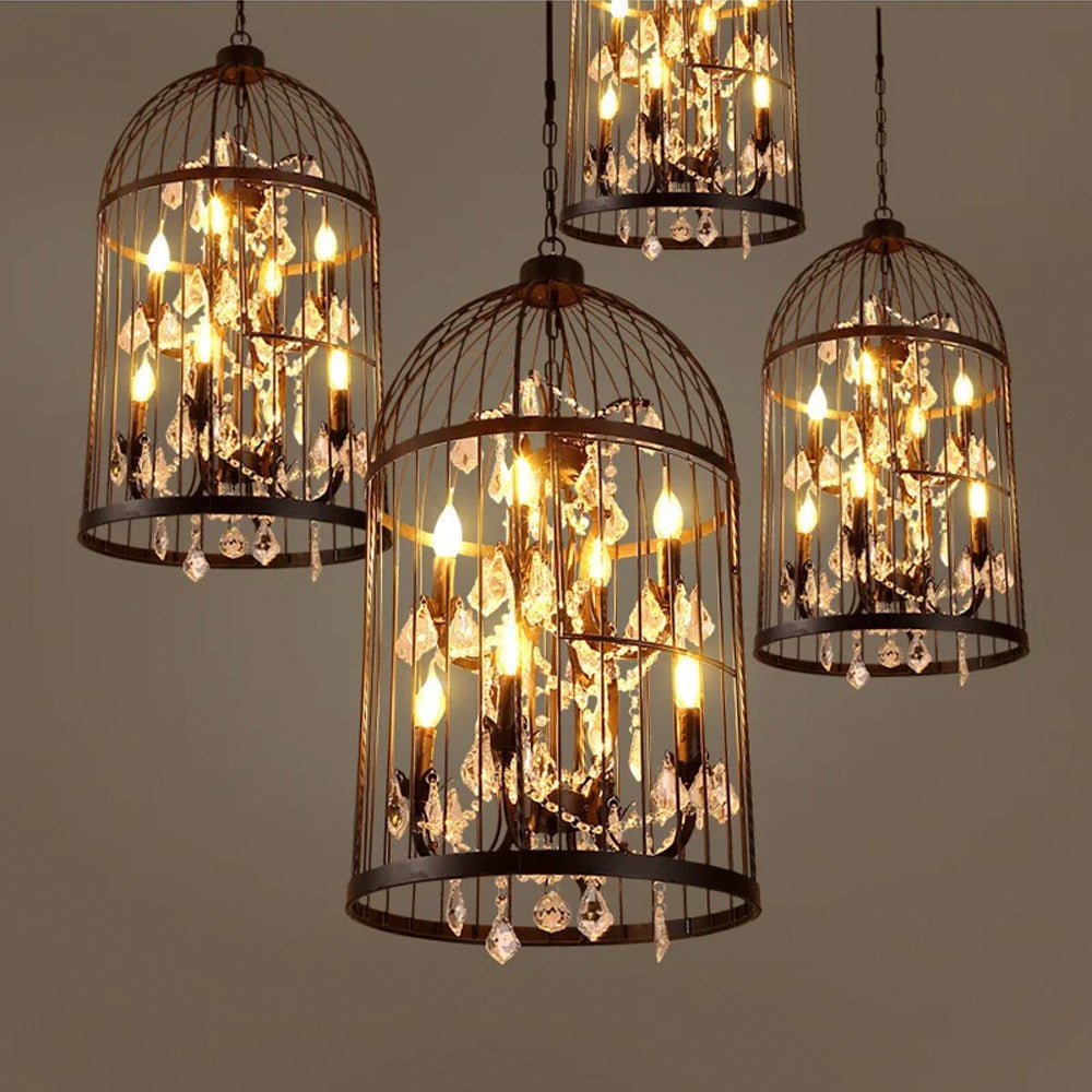 Підвісна люстра D-35 cm / D-45 cm E14 Black Cage light 240818-100003528
