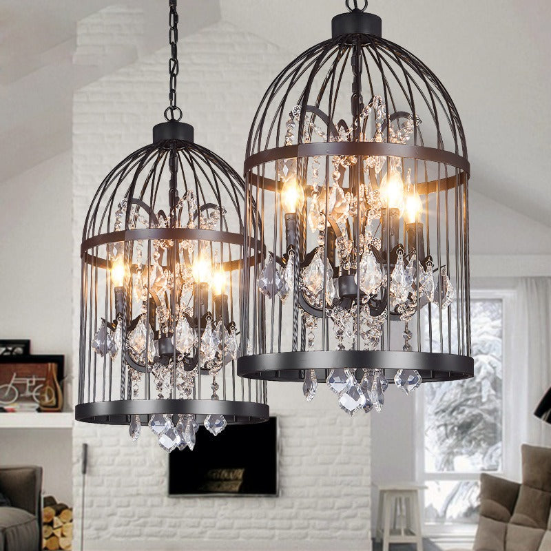 Підвісна люстра D-35 cm / D-45 cm E14 Black Cage light 240818-100003528