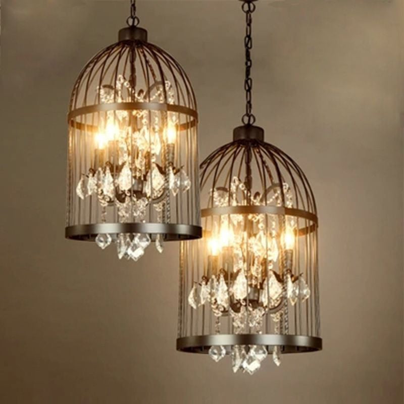 Підвісна люстра D-35 cm / D-45 cm E14 Black Cage light 240818-100003528