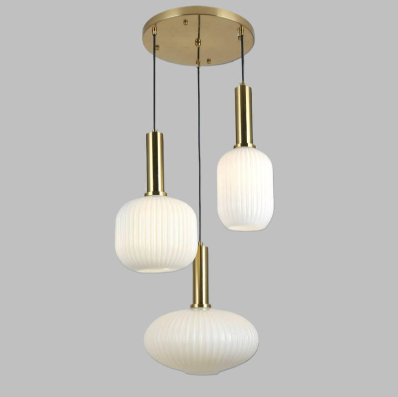 Люстра Irix/ Garden lamp white glass 3xE27 D400 Gold 240931-100003655
