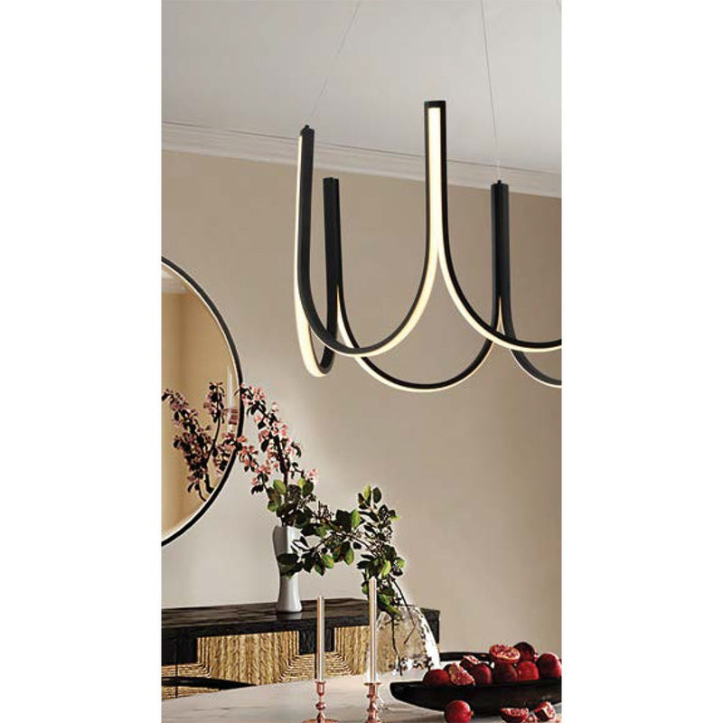 Підвісна люстра U-lamp D-70 cm / D-90 cm 3000К-6000К Black 240718-100003512