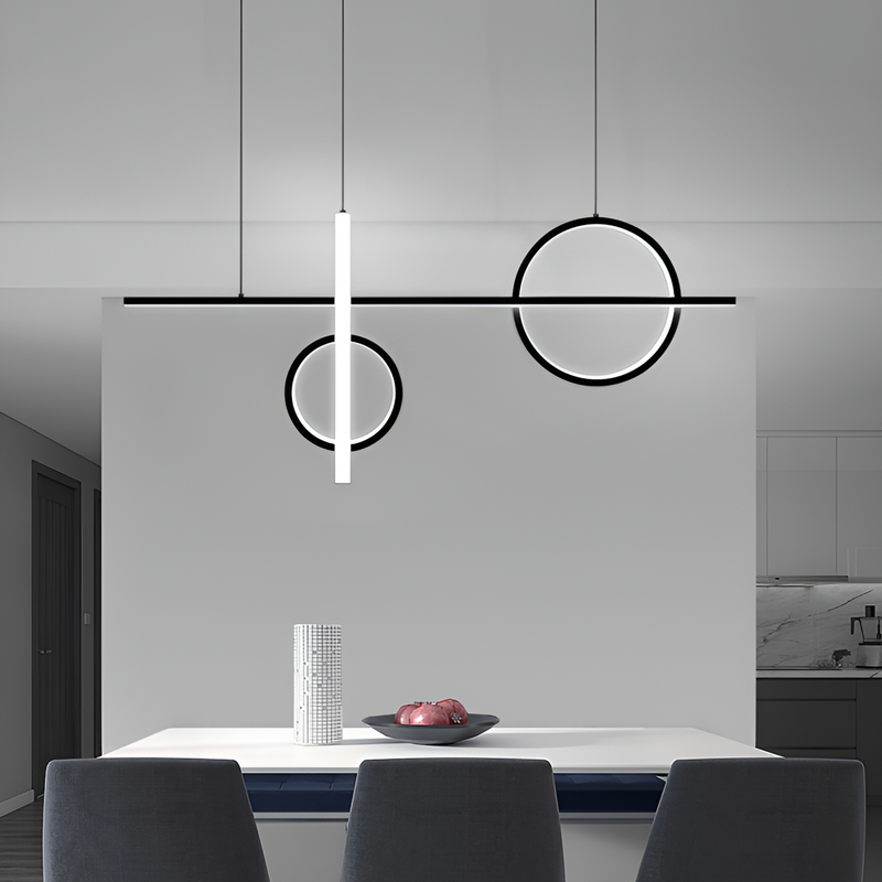 Люстра чорна геометрична L-100 cm Led 55W 3000K 4500K 6000K Black Ideal Geometry 240958-100003781