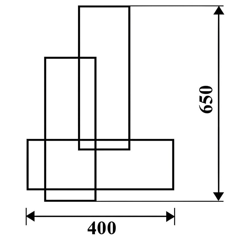 Світильник настінний Squares L-65 см led 32W 3000K 4500K 6500K Black 240846-100003624